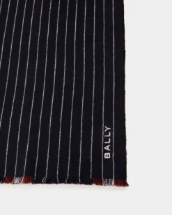 Schal Aus Wolle In Navy Blue