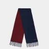 Schal Aus Wollmix In Navy Blue Und Candy Red
