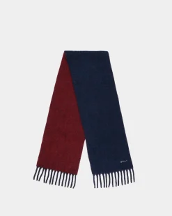 Schal Aus Wollmix In Navy Blue Und Candy Red