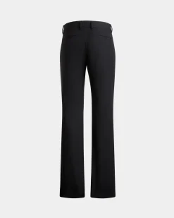 Schlaghose Aus Wolle In Navy Blue