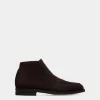 Schoenen Bootie Aus Veloursleder In Ebenholzschwarz