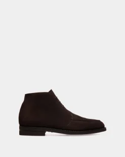 Schoenen Bootie Aus Veloursleder In Ebenholzschwarz