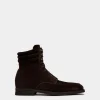 Schoenen Stiefelette Aus Veloursleder In Ebenholz