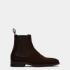 Scribe Un Stiefelette Aus Veloursleder In Ebenholz