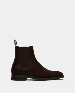Scribe Un Stiefelette Aus Veloursleder In Ebenholz
