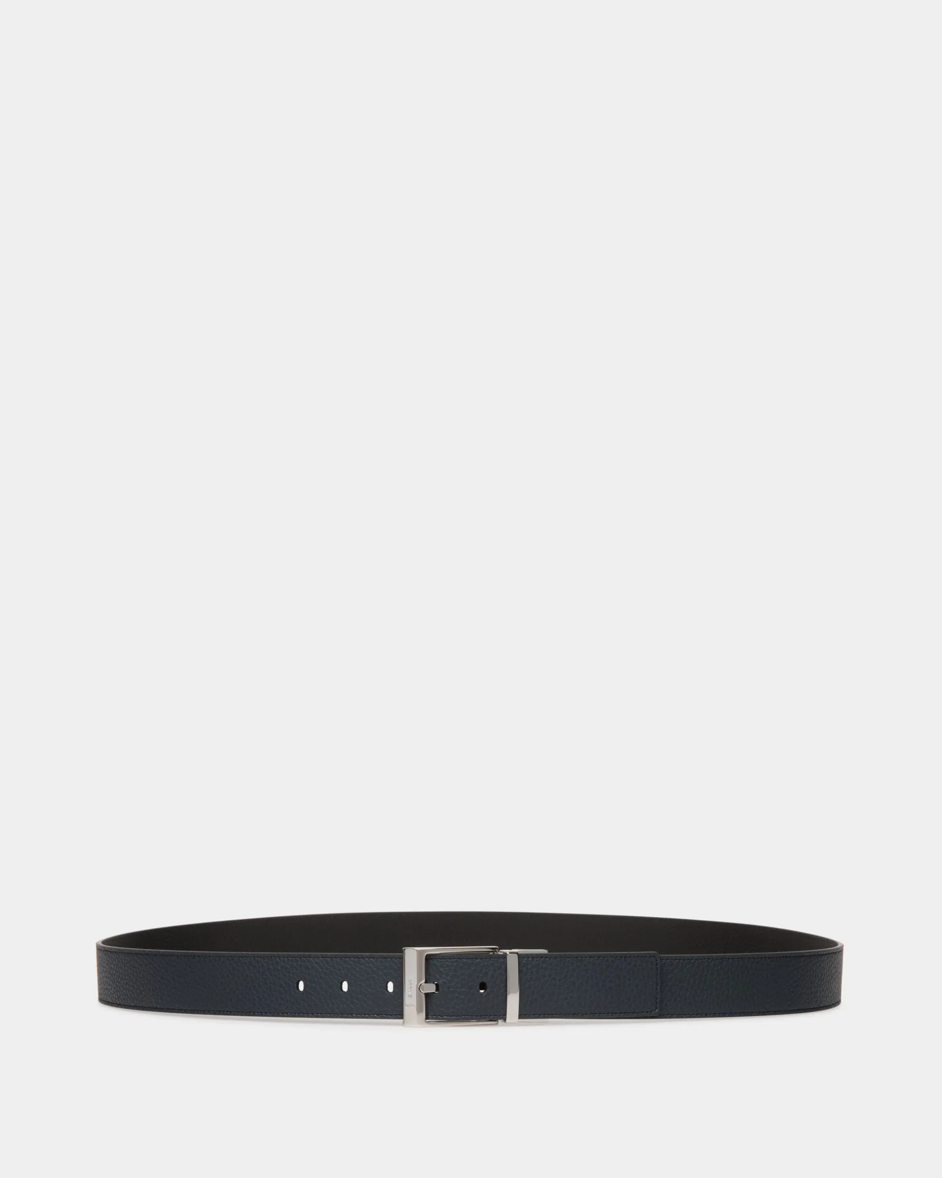 Shiffie 35 mm Verstellbarer Wendegürtel Aus Leder In Navy Blue Und Schwarz