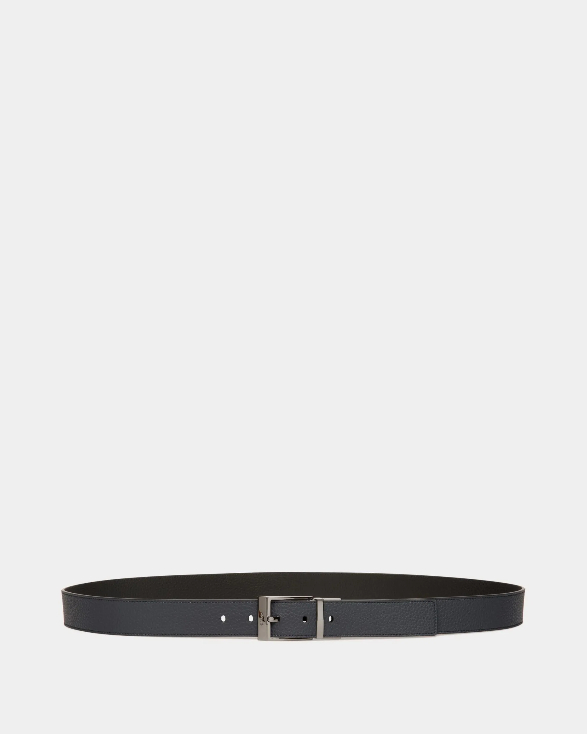 Shiffie 35 mm Verstellbarer Wendegürtel Aus Leder In Navy Blue Und Schwarz