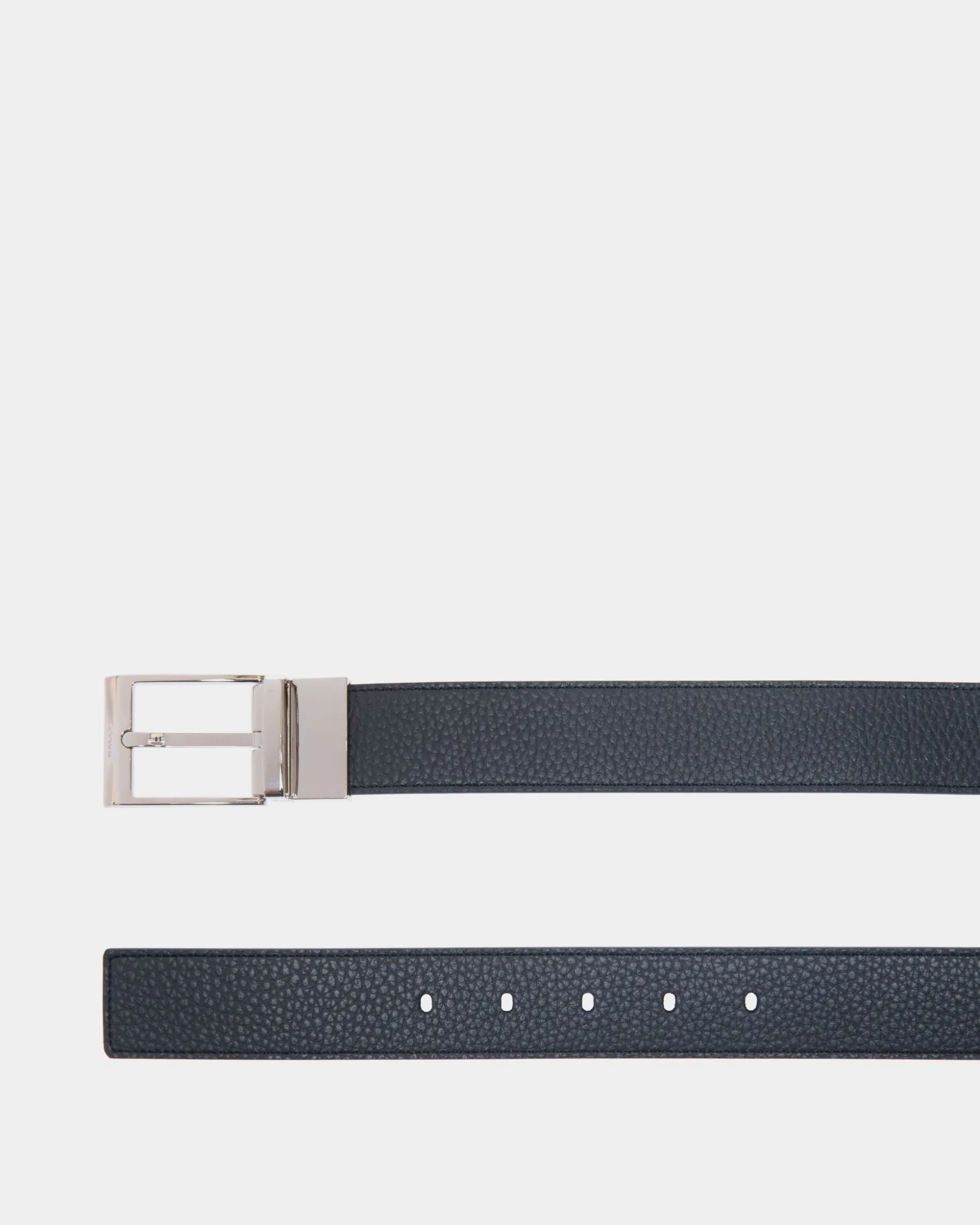 Shiffie 35 mm Verstellbarer Wendegürtel Aus Leder In Navy Blue Und Schwarz