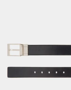 Shiffie 35 mm Verstellbarer Wendegürtel Aus Leder In Schwarz Und Navy Blue
