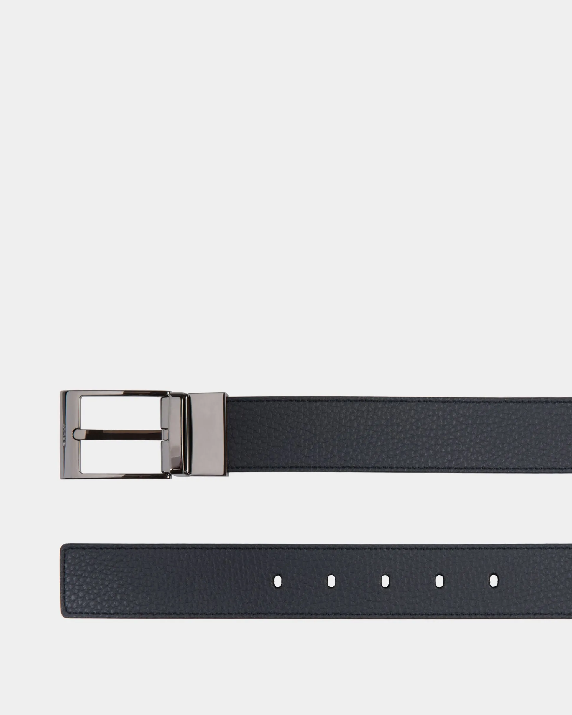 Shiffie 35 mm Verstellbarer Wendegürtel Aus Leder In Navy Blue Und Schwarz
