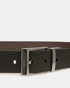 Shiffie 35 mm Verstellbarer Wendegürtel Aus Leder In Schwarz Und Ebenholz