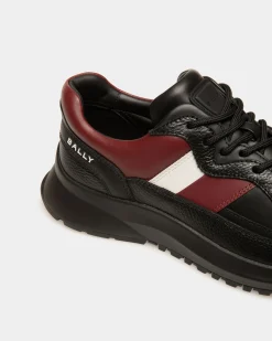 Sneaker Aus Leder In Schwarz Und Heritage Red