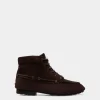 Stiefelette Plume Aus Ebenholzfarbenem Veloursleder