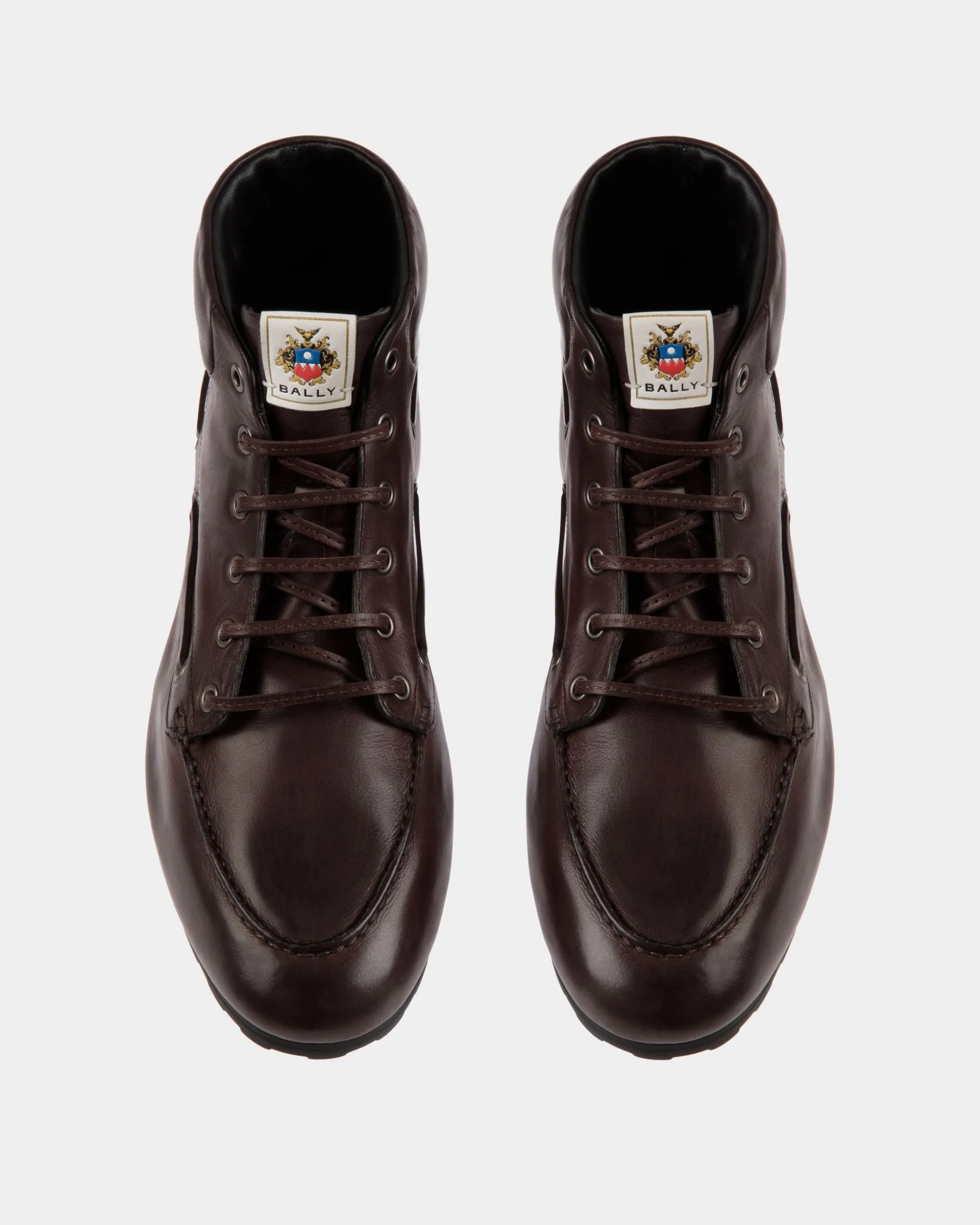 Stiefelette Plume Aus Leder In Ebenholzfarbe