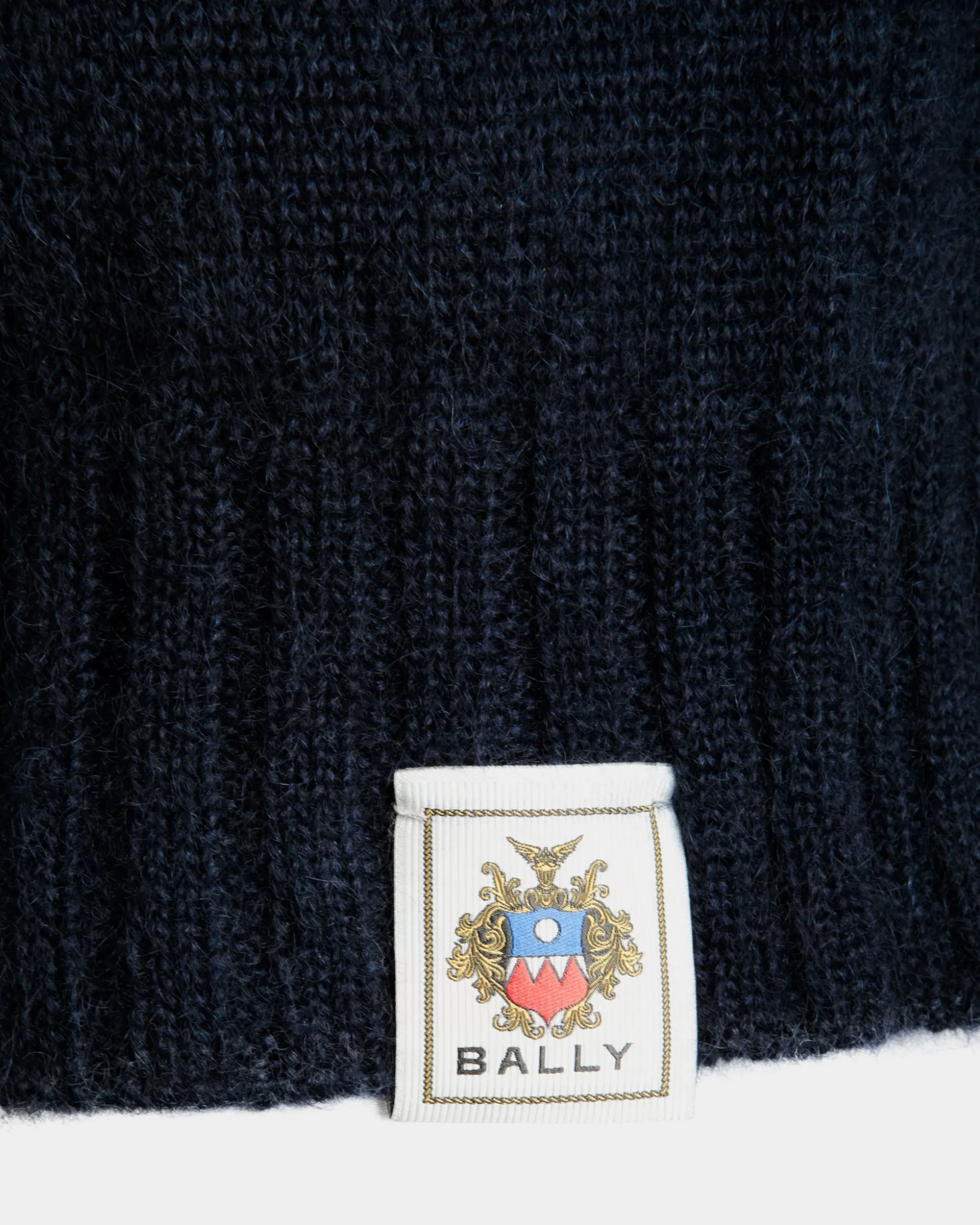 Strickweste Aus Mohair Und Seide In Navy Blue Und Praline Beige