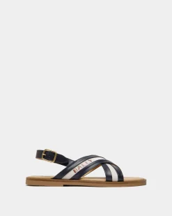 Summer Capsule In Navy Blue Aus Natürlichem Leder Und Leinwand