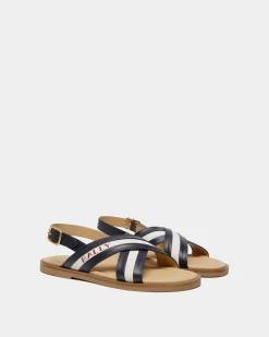 Summer Capsule In Navy Blue Aus Natürlichem Leder Und Leinwand