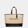 Summer Capsule Tragetasche Aus Canvas Und Leder In Natur Und Marineblau