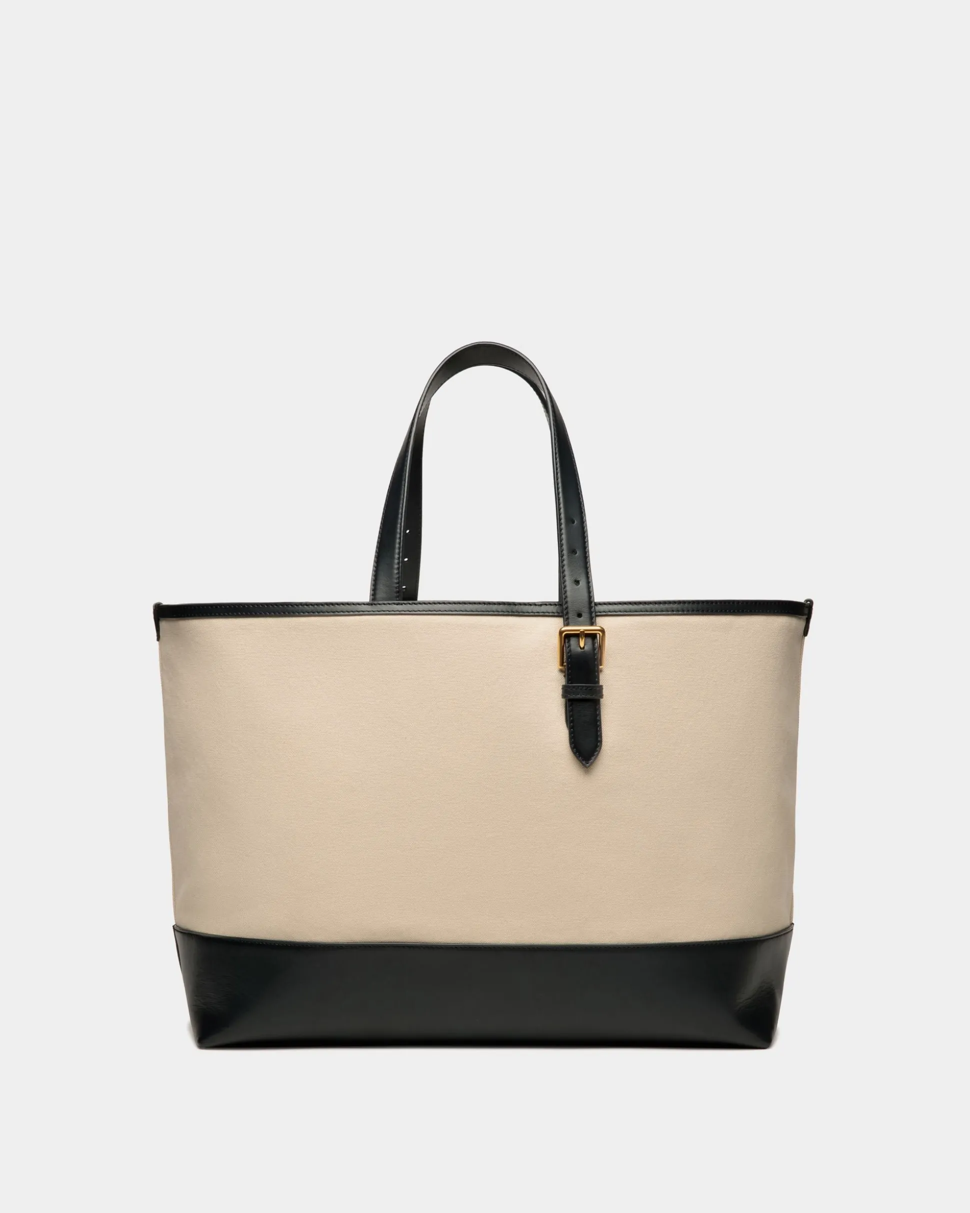 Summer Capsule Tragetasche Aus Canvas Und Leder In Natur Und Marineblau