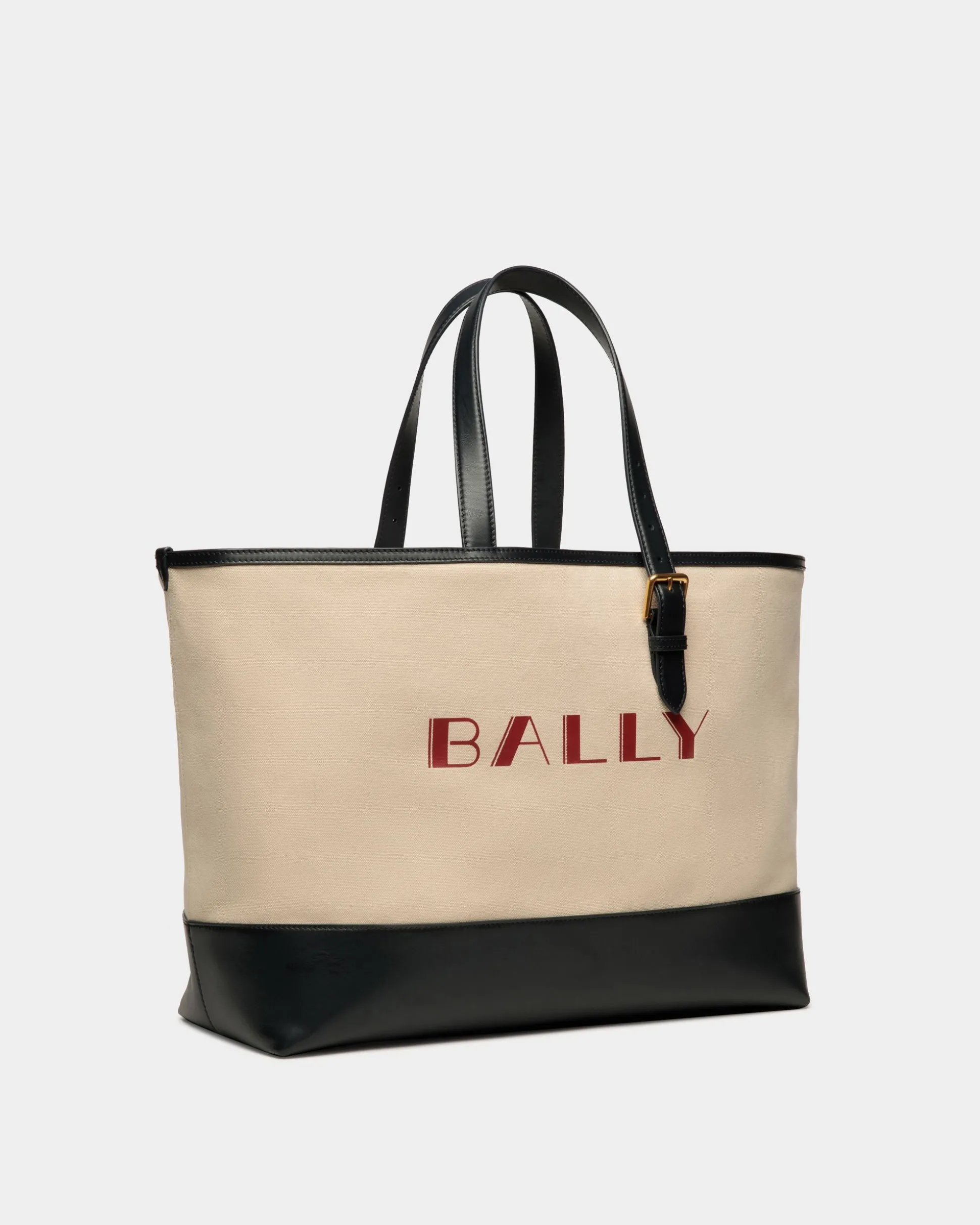 Summer Capsule Tragetasche Aus Canvas Und Leder In Natur Und Marineblau