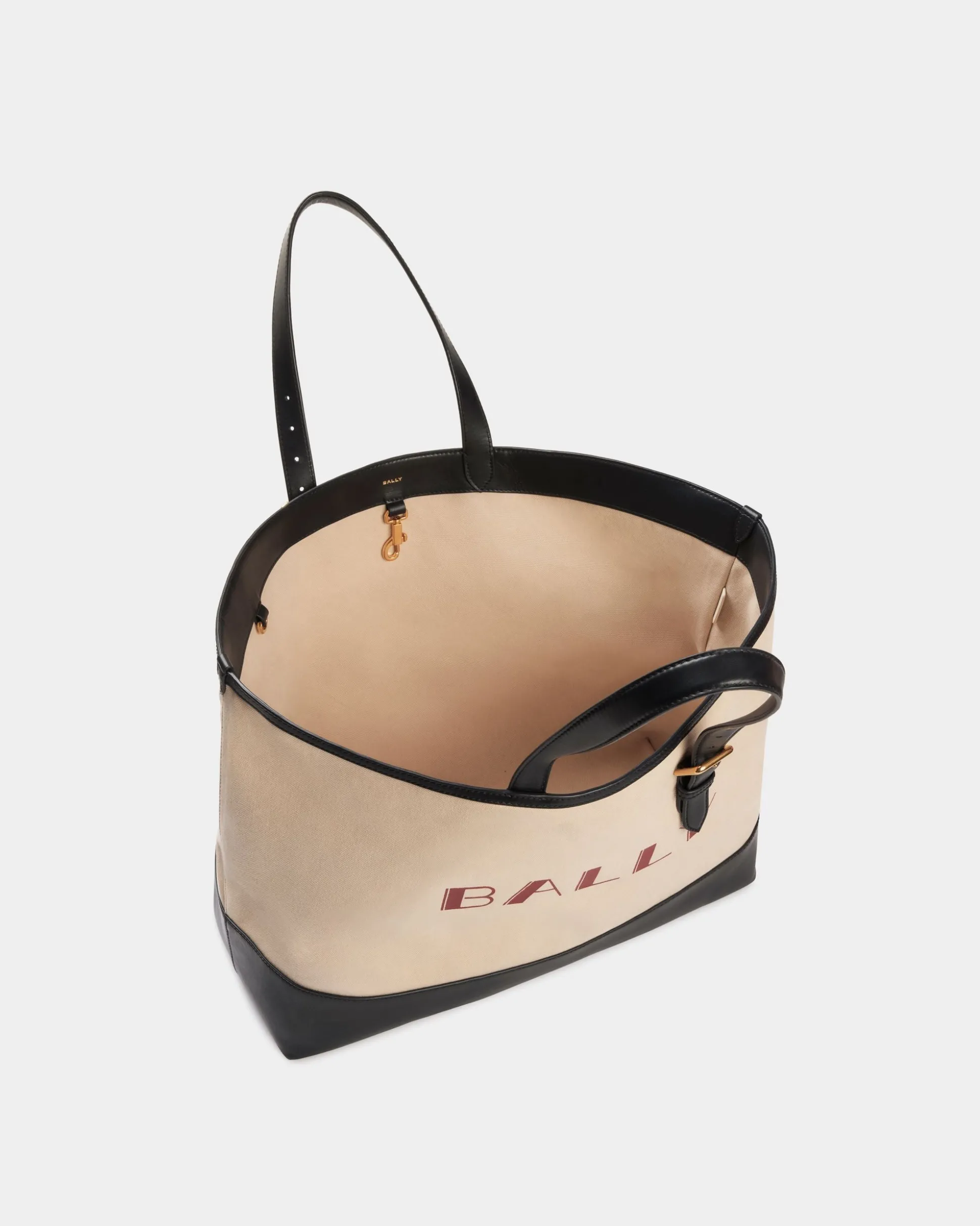 Summer Capsule Tragetasche Aus Canvas Und Leder In Natur Und Marineblau