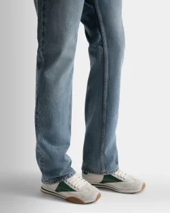 Sussex Sneaker Aus Leder In Staubweiß Und Kelly Green