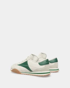 Sussex Sneaker Aus Leder In Staubweiß Und Kelly Green