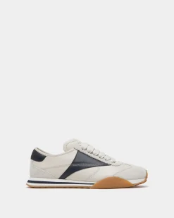 Sussex Sneaker aus Weißem und Navy Blau Leder