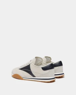 Sussex Sneaker aus weißem und Navy blau Leder