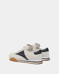 Sussex Sneaker aus Weißem und Navy Blau Leder