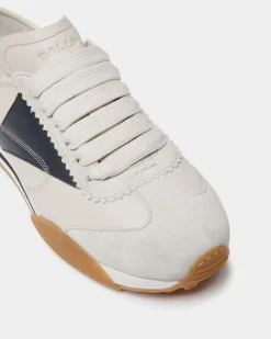 Sussex Sneaker aus Weißem und Navy Blau Leder