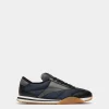 Sussex-Sneaker aus schwarzem und Navy Blue Leder und Stoff