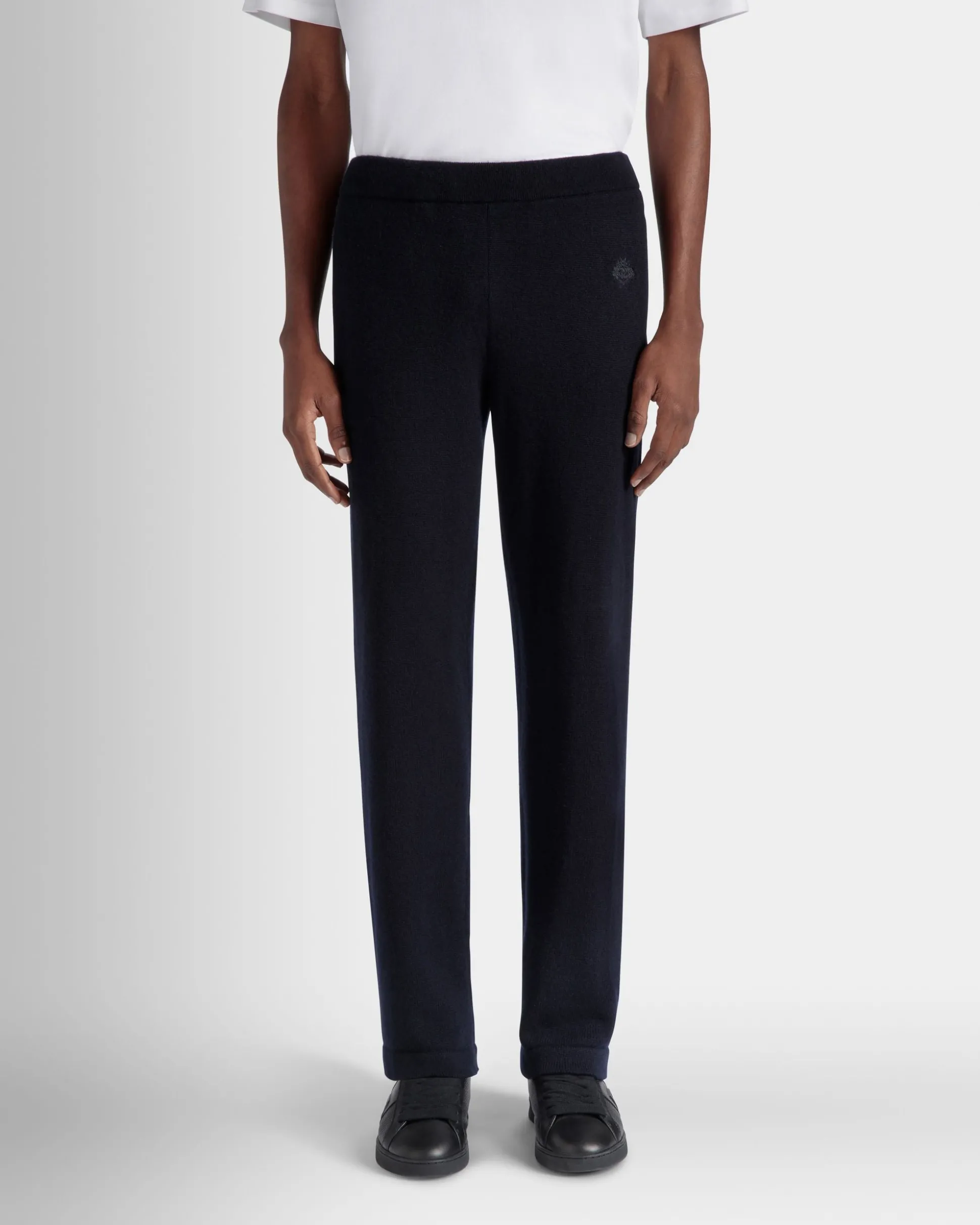 Sweathose Aus Einer Wollmischung In Navy Blue Aus Der Adrien Brody Travel-Kollektion