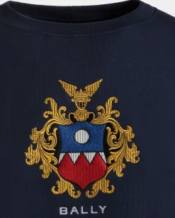 Sweatshirt Aus Baumwolle In Navy Blue