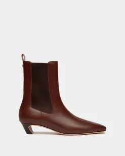 Sylt Bootie Aus Braunem Leder
