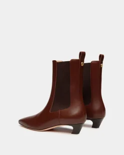 Sylt Bootie Aus Braunem Leder