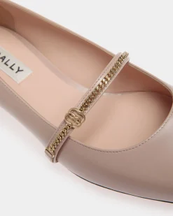 Sylt Mary Jane Aus Gebürstetem Leder In Hellbeige