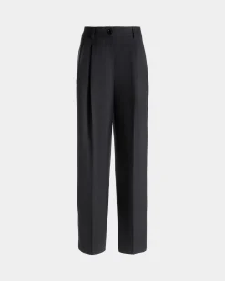 Tapered Hose Aus Wollmix In Dunkelgrau