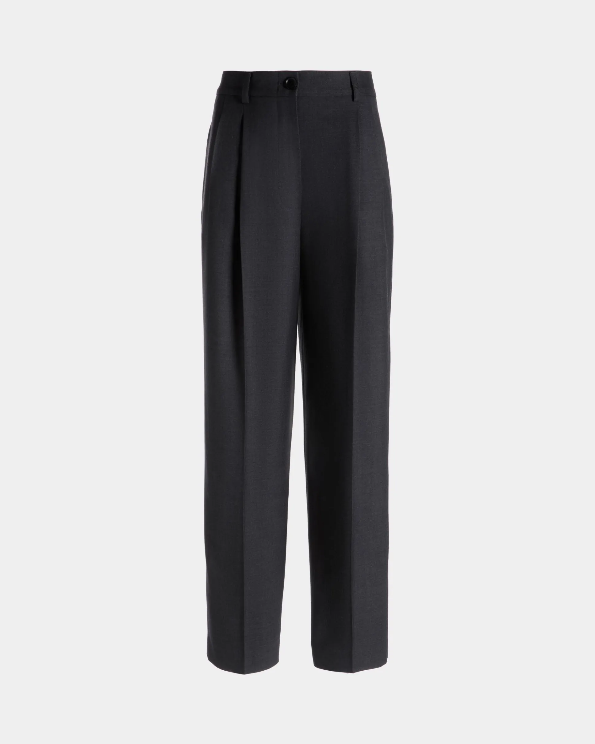 Tapered Hose Aus Wollmix In Dunkelgrau