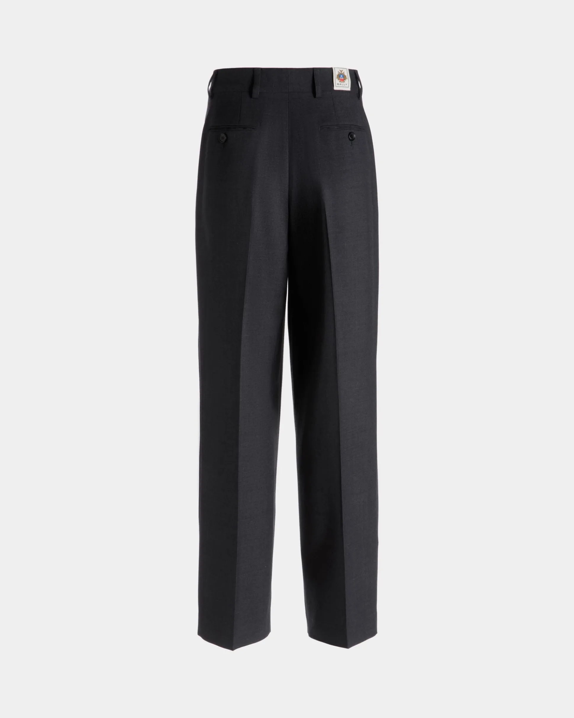 Tapered Hose Aus Wollmix In Dunkelgrau