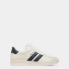 Tennis Sneaker Aus Leder In Weiß Und Navy Blue