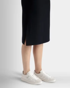 Tennis Sneaker Aus Leder In Weiß
