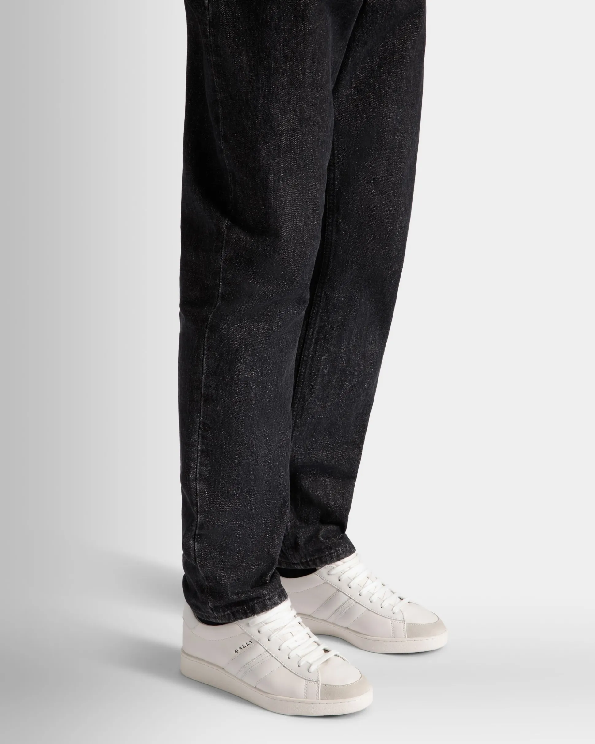 Tennis Sneaker Aus Leder In Weiß