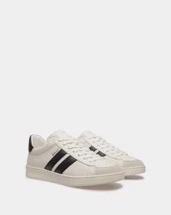 Tennis Sneaker Aus Leder In Weiß Und Schwarz