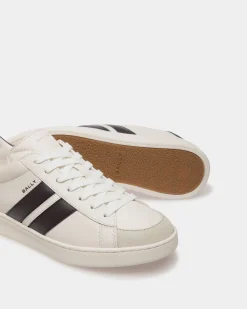 Tennis Sneaker Aus Leder In Weiß Und Schwarz