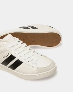 Tennis Sneaker Aus Leder In Weiß Und Schwarz
