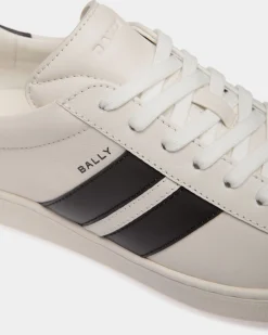 Tennis Sneaker Aus Leder In Weiß Und Schwarz