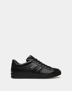 Tennis Sneaker Aus Schwarzem Leder