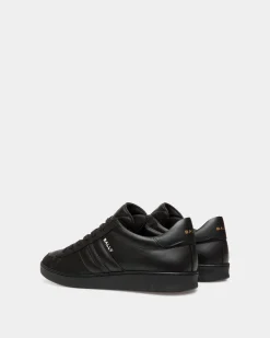 Tennis Sneaker Aus Schwarzem Leder
