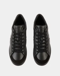 Tennis Sneaker Aus Schwarzem Leder